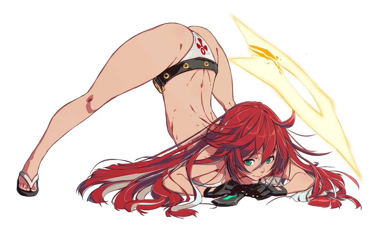 Photo wallpaper girl, sexy, lingerie, ass, bra, panties, green eyes, long hair