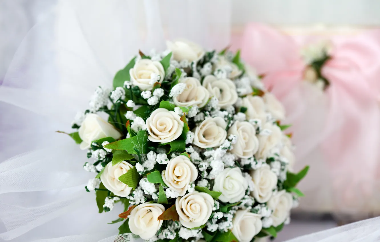 Photo wallpaper flowers, roses, bouquet, wedding, flowers, bouquet, roses, wedding
