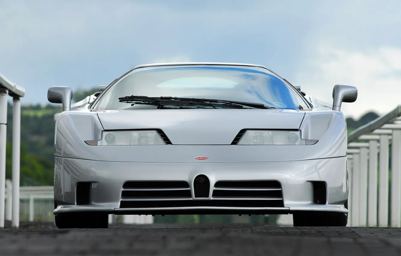 Photo wallpaper silver, Bugatti, Bugatti, the front, Supersport, EB 110, Bugatti EB110 SS