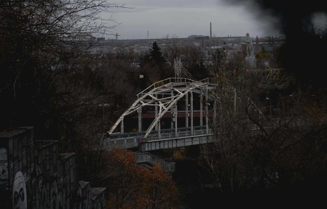 Photo wallpaper city, bridge, Dnipro