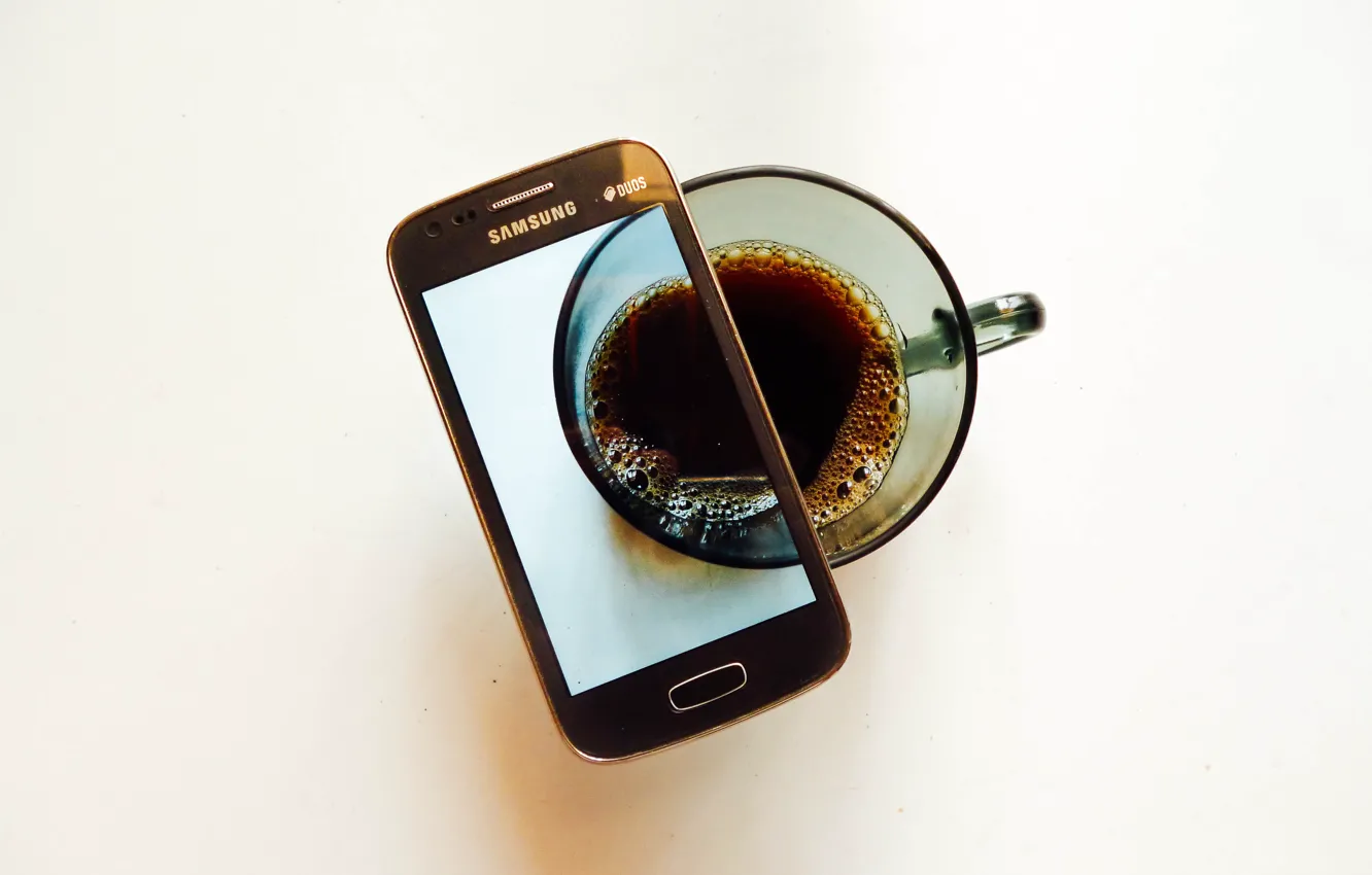 Photo wallpaper coffee, Samsung, cell phone