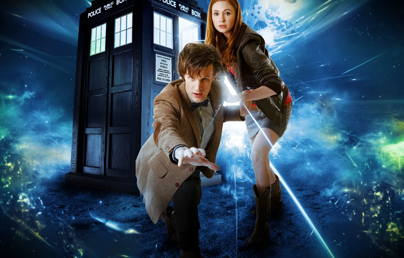 Photo wallpaper girl, fiction, male, the series, Doctor Who, Doctor Who, the TARDIS, police box