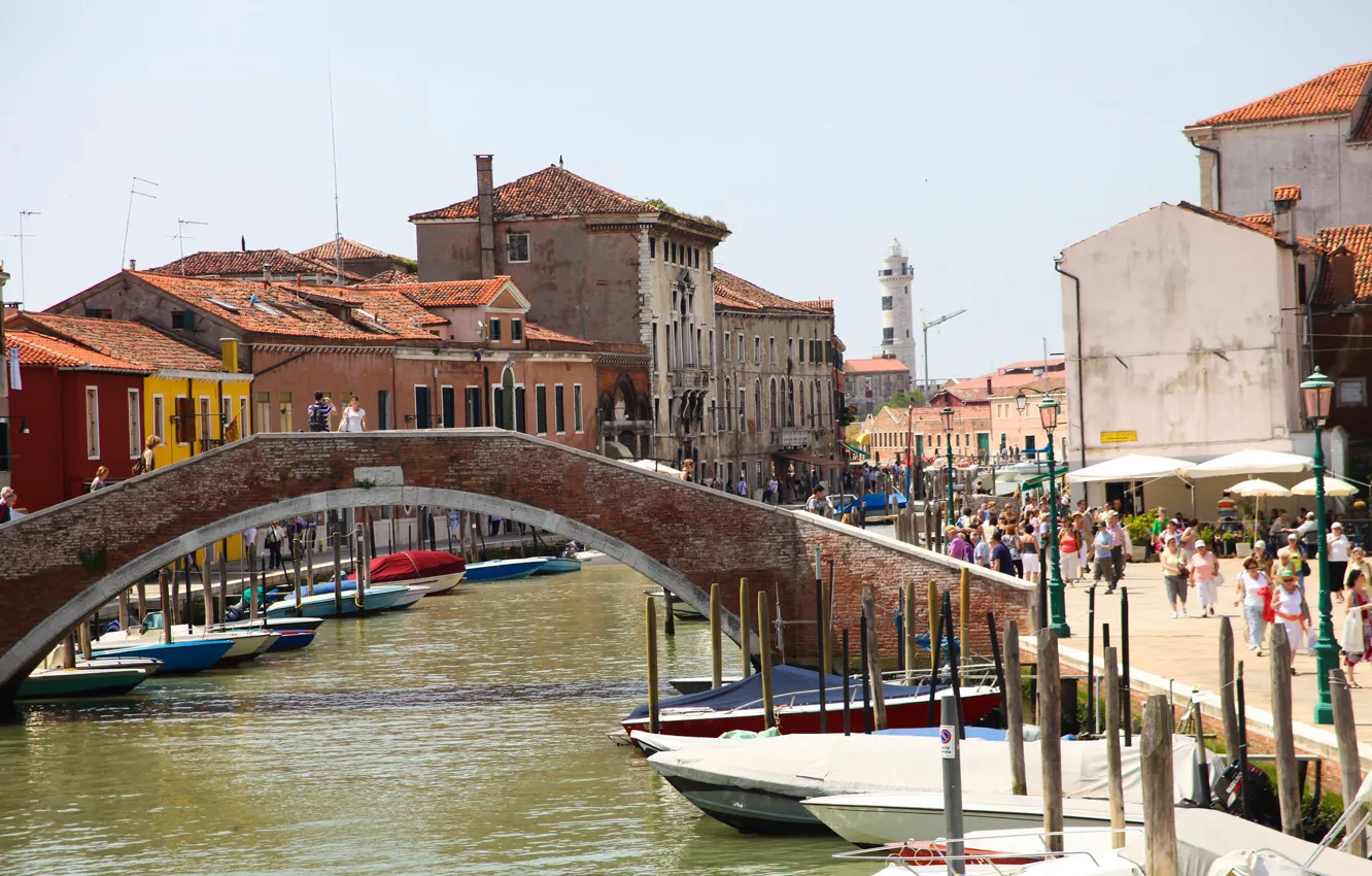 Photo wallpaper bridge, Italy, Venice, channel, the island of Murano