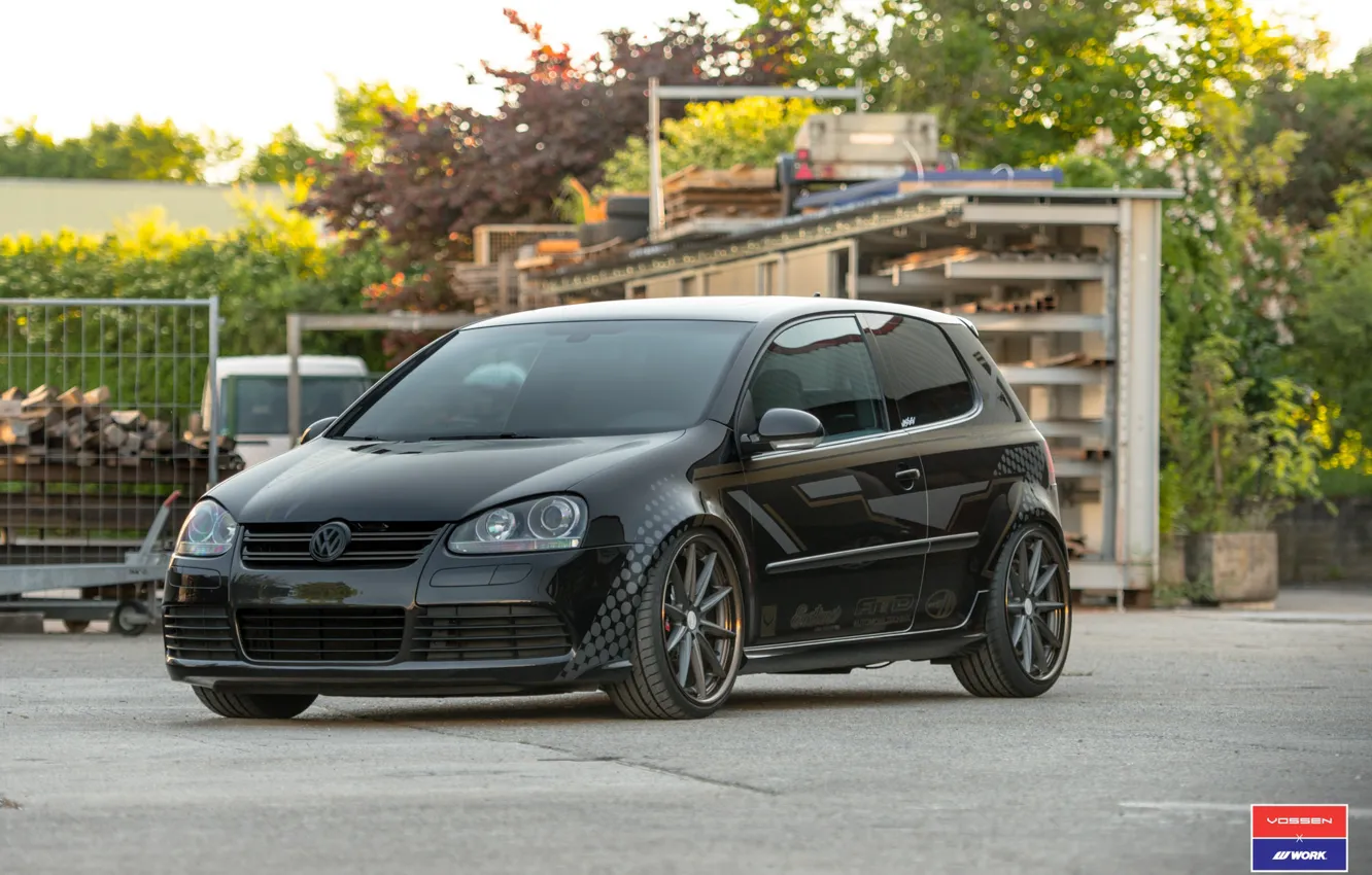 Photo wallpaper Volkswagen, Golf R, Vossen, Wheels