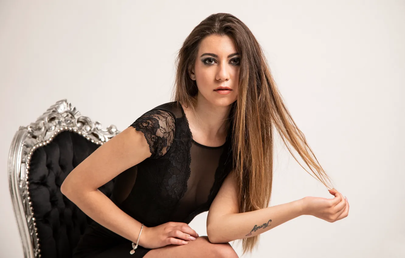 Photo wallpaper look, model, hair, Stefania