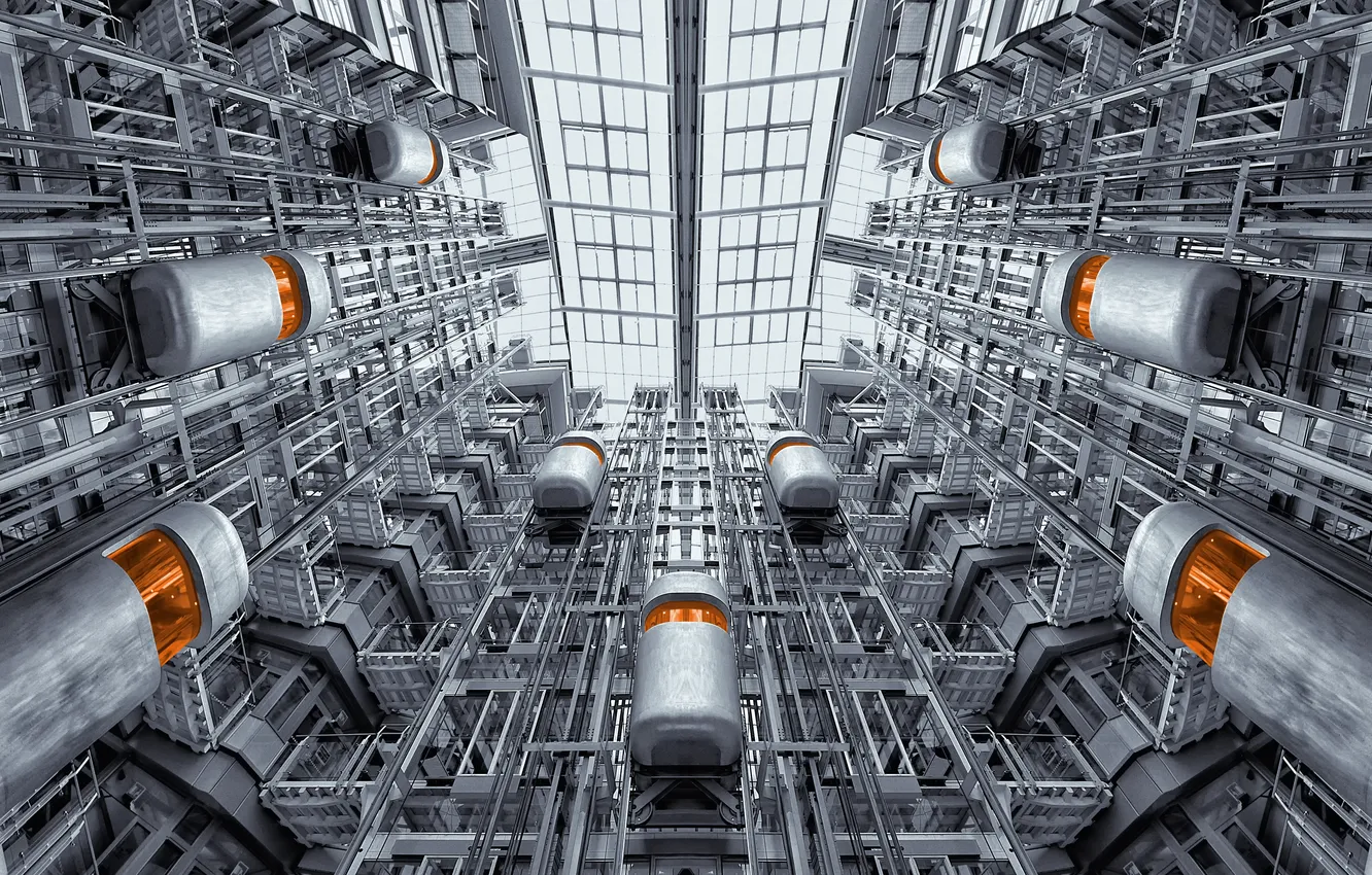 Photo wallpaper building, lift, architecture