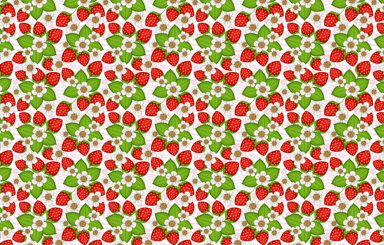 Photo wallpaper summer, mood, vector, strawberries, strawberry, art, berry