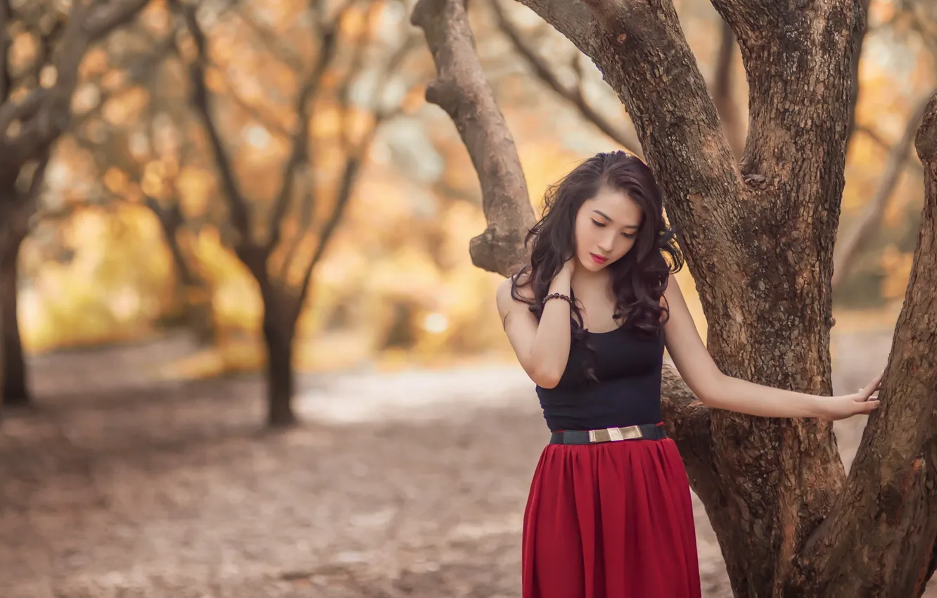 Photo wallpaper girl, mood, Asian