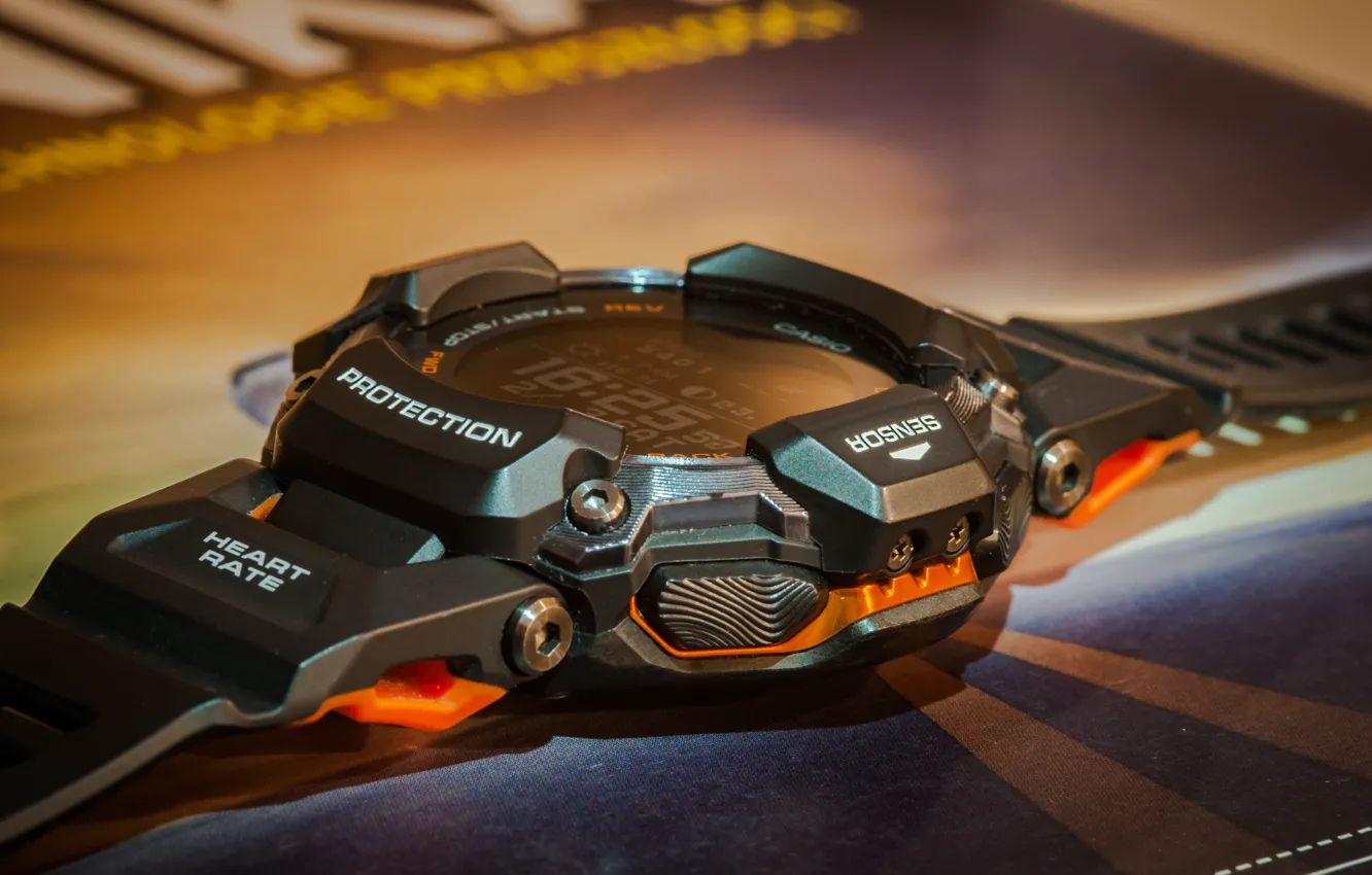 Photo wallpaper black, 2000, heart, watch, Casio, G-Shock, Shock, sensor