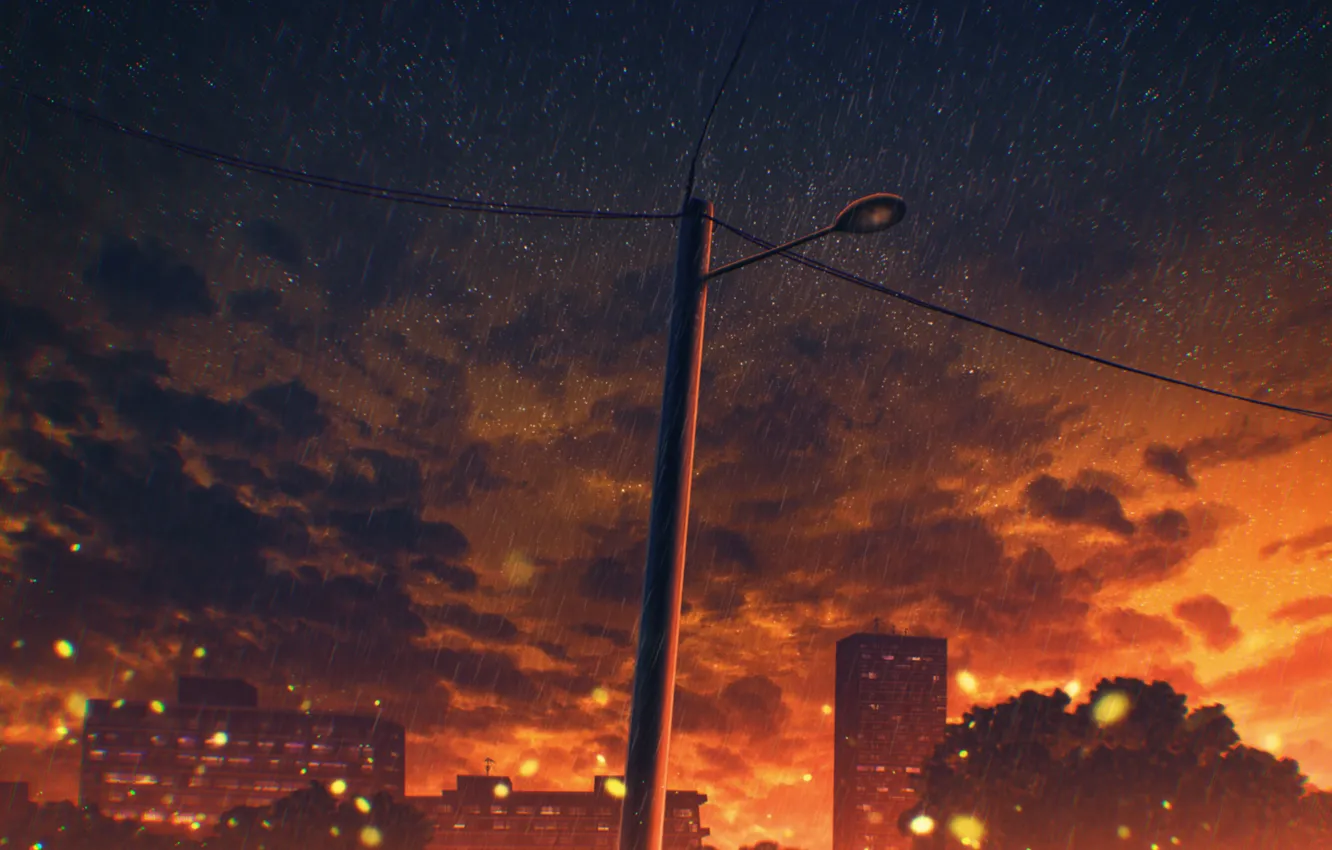 Photo wallpaper the sky, sunset, the city