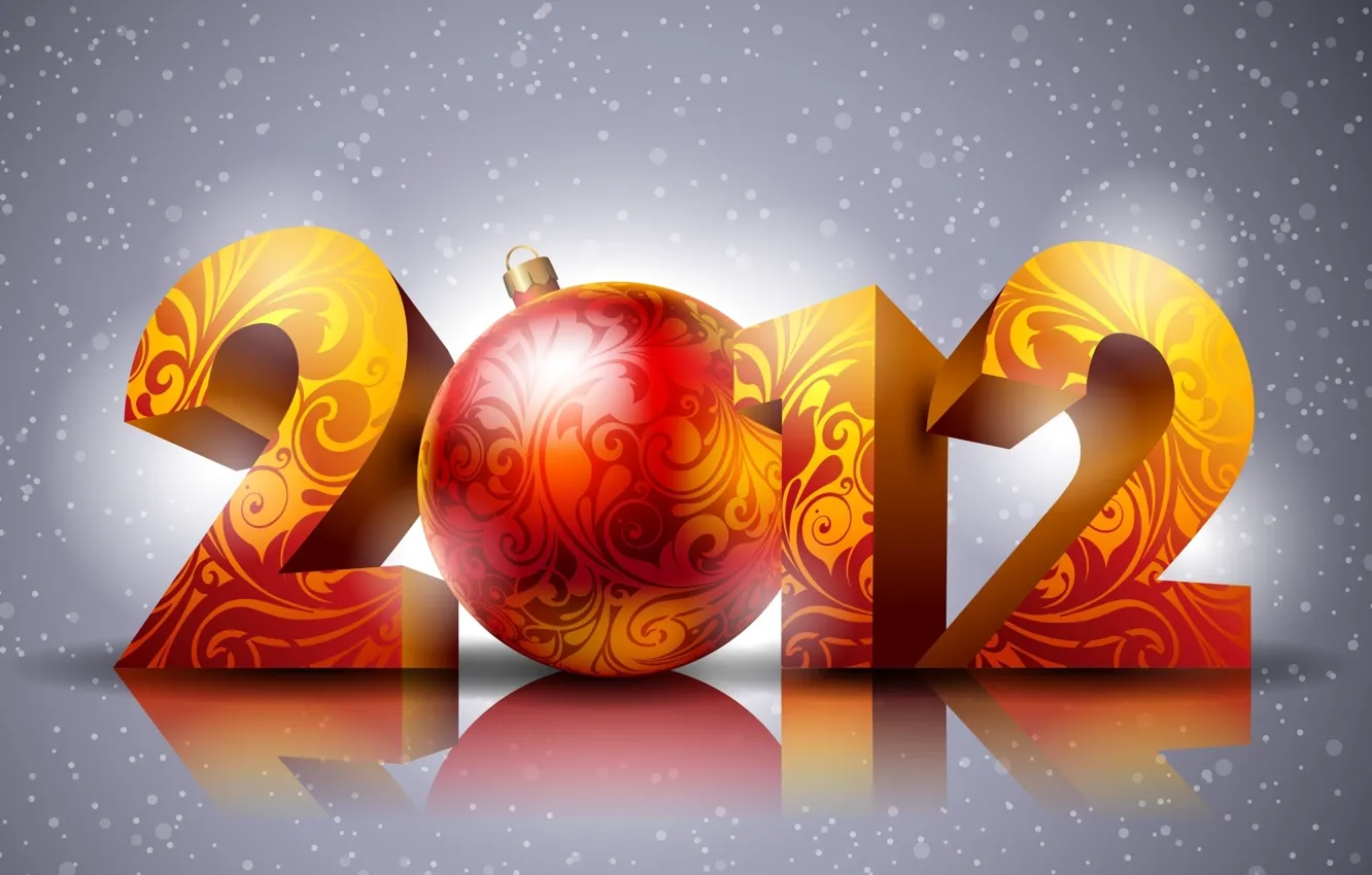 Photo wallpaper holiday, new year, figures, 2012, the number, year, painting