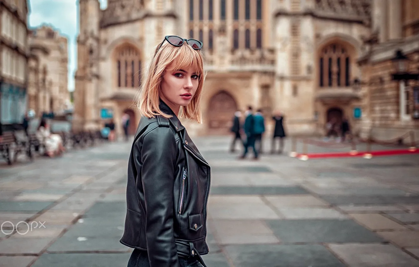 Photo wallpaper girl, street, the building, area, Pippa, Oliver Gibbs