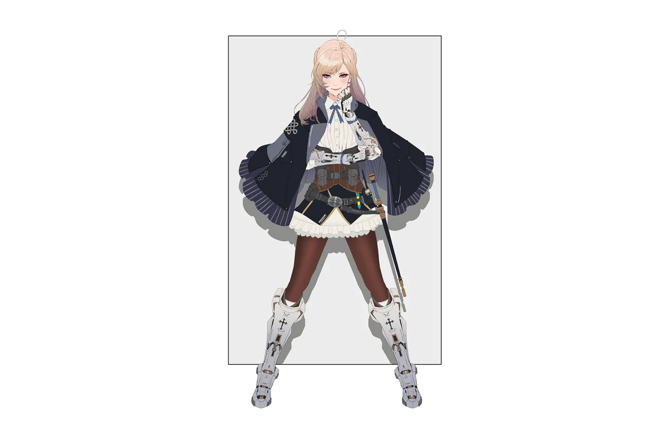 Photo wallpaper girl, style, minimalism, blonde, girl, Asian, cyberpunk, style