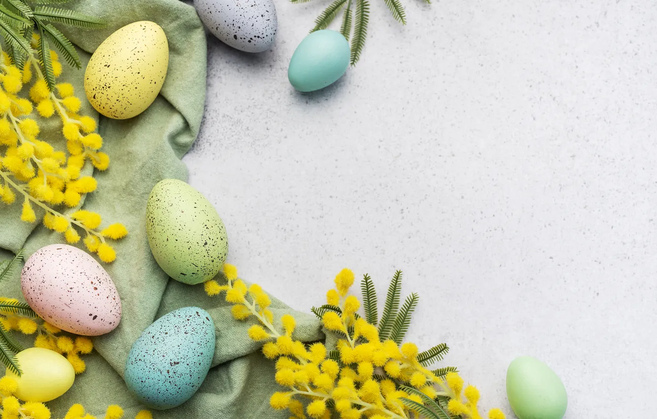 Photo wallpaper flowers, eggs, spring, colorful, Easter, flowers, spring, Easter