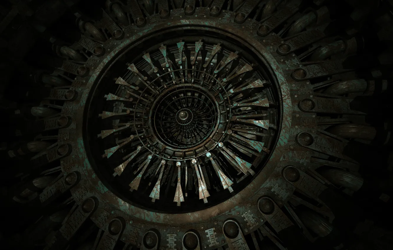 Photo wallpaper engine, mechanism, turbine, details
