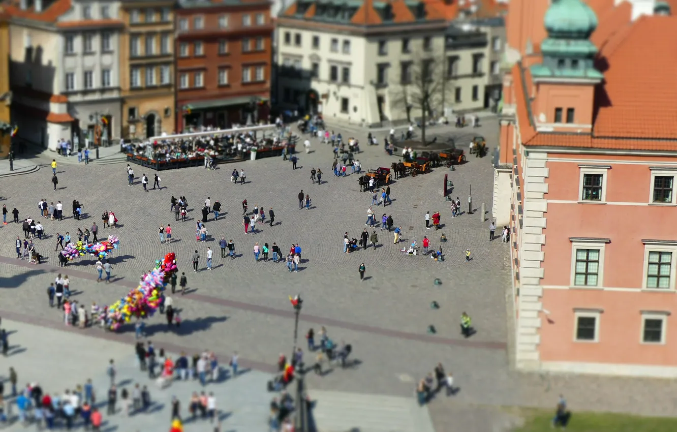 Photo wallpaper people, building, area, Poland, Warsaw, panorama, panorama, Poland