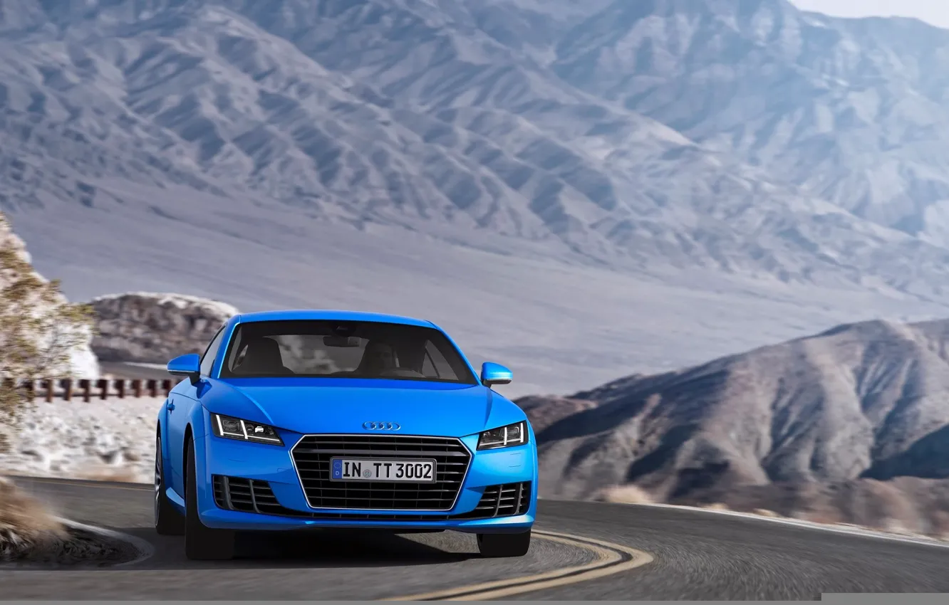 Photo wallpaper Audi TT, mountains, blue, coupe, Audi TTS Coupe 2015
