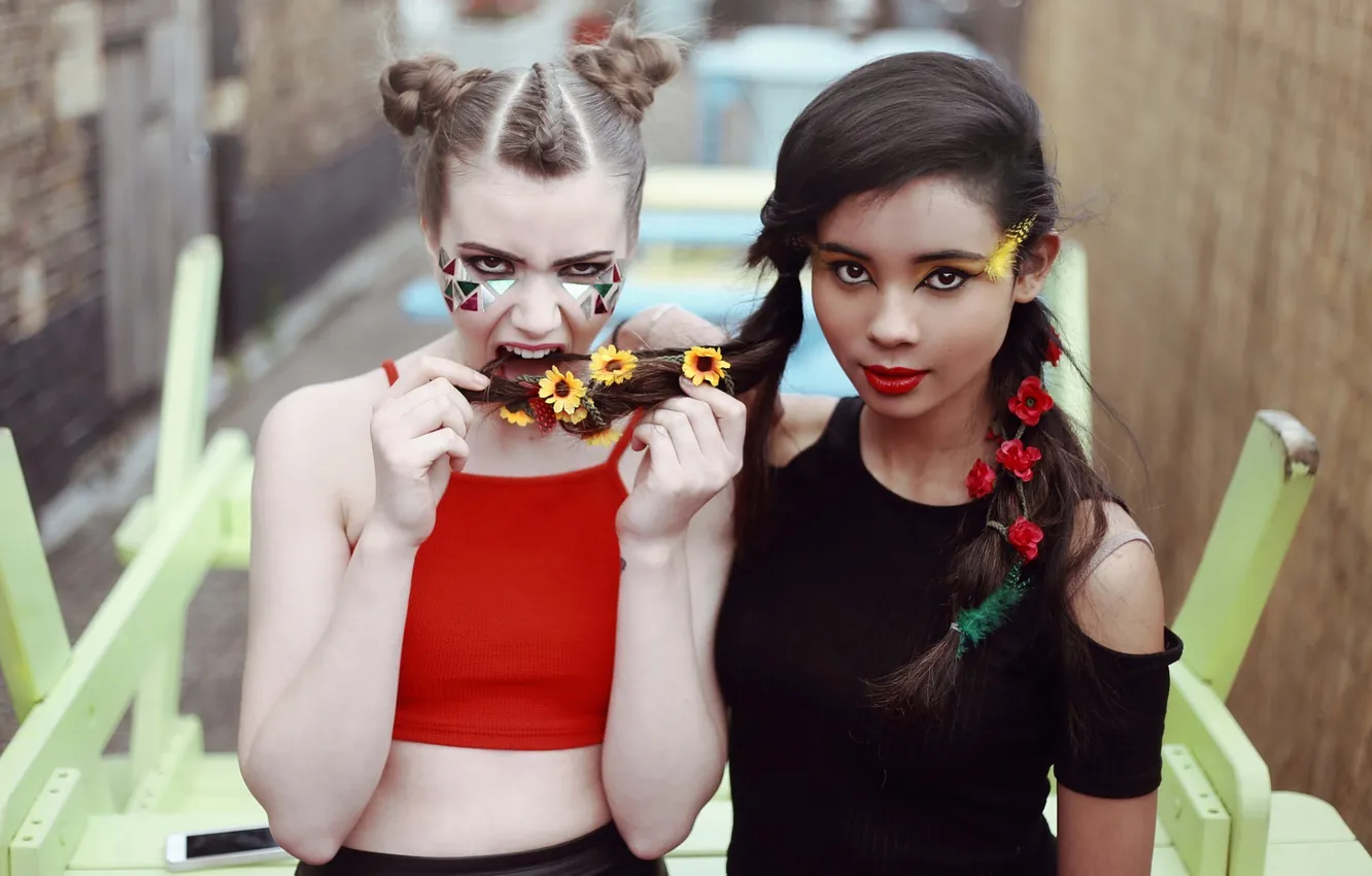 Photo wallpaper girl, background, portrait