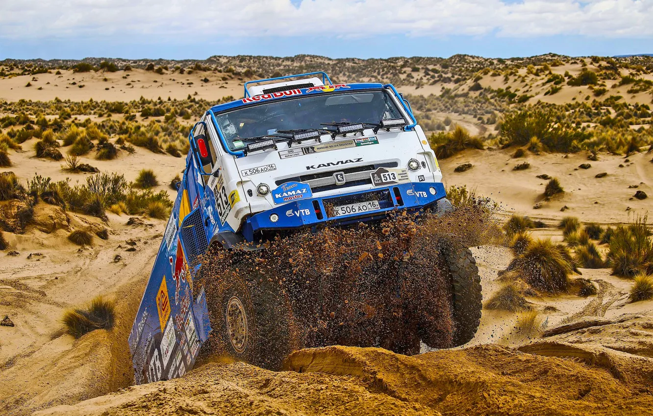 Photo wallpaper Sand, Desert, Race, Master, Kamaz, Dakar, Dakar, Rally