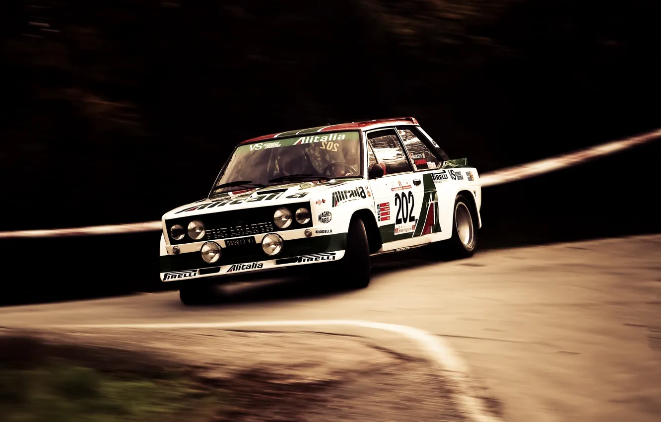 Photo wallpaper Turn, WRC, Rally, Rally, Fiat, Pirelli, Walter Rohrl, Abarth 131