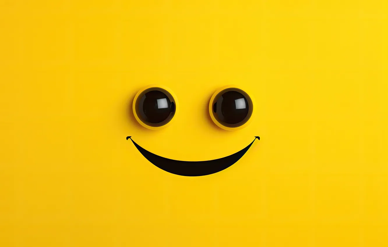 Photo wallpaper yellow, face, reflection, Happy, lenses, smilie