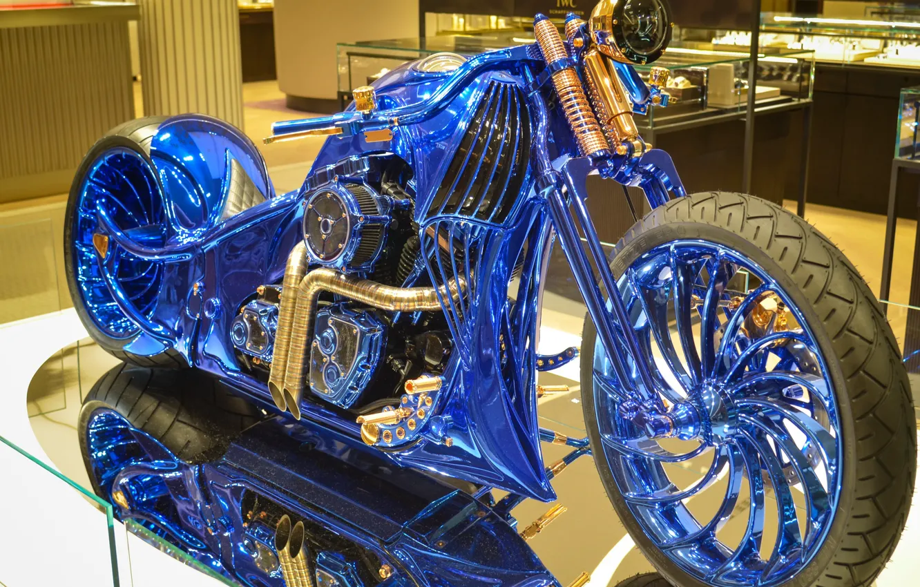 Photo wallpaper Harley-Davidson, chopper, Bucherer, Harley-Davidson Blue Edition