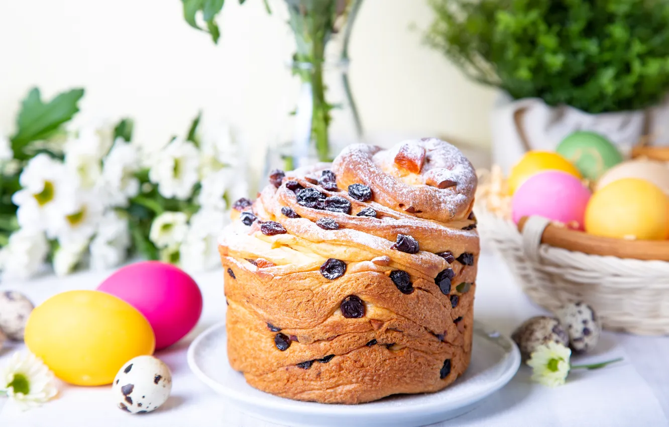 Photo wallpaper holiday, eggs, spring, Easter, cake