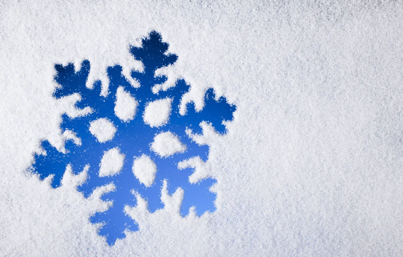 Photo wallpaper winter, snow, snowflake