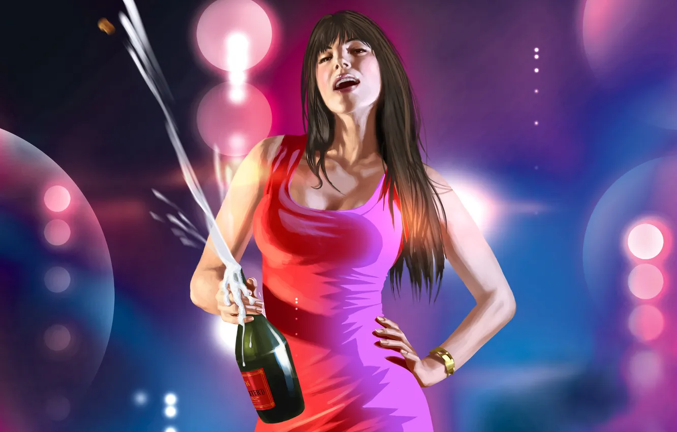 Photo wallpaper girl, champagne, Gta, Gta4 Episodes from Liberty City