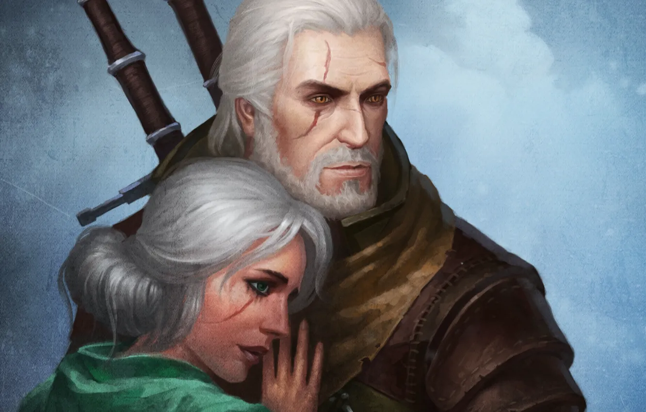 Photo wallpaper rpg, geralt, The Witcher 3: Wild Hunt, The Witcher 3, Wild Hunt, ciri