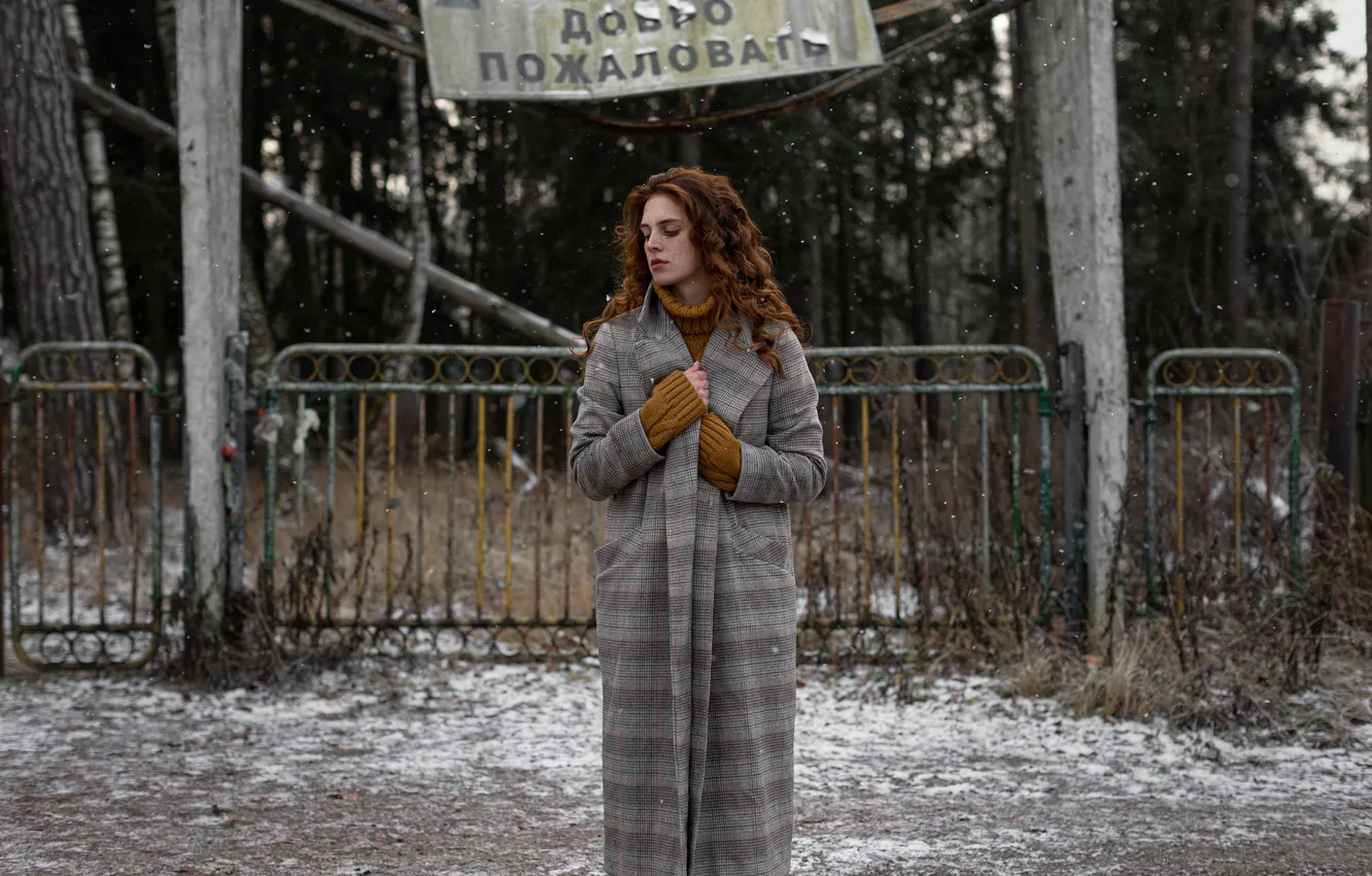 Photo wallpaper cold, winter, girl, sexy, Wallpaper, sweetheart, model, bright