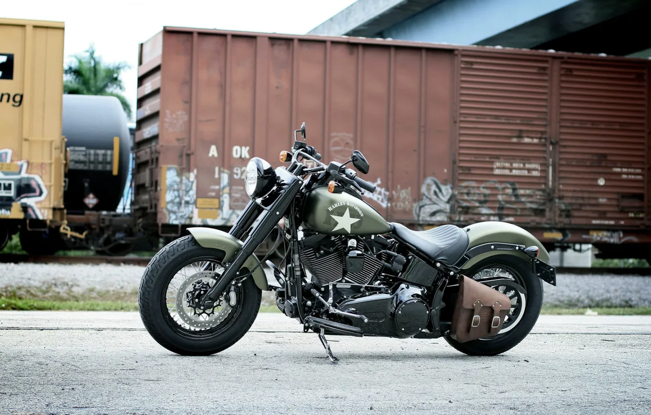Photo wallpaper Harley-Davidson, Motorcycle, Softail Slim S
