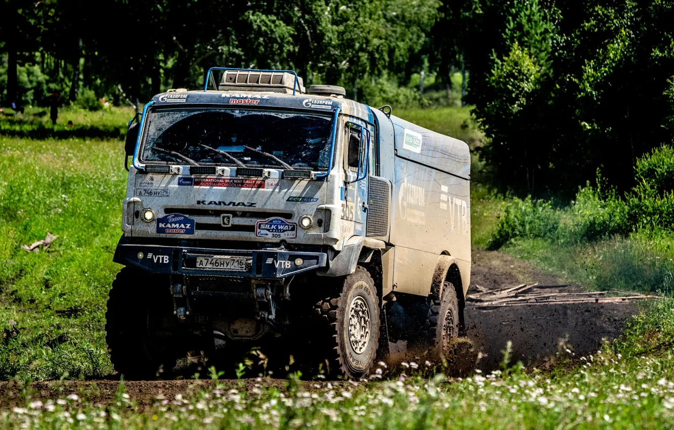 Photo wallpaper machine, auto, dirty, race, sport, Truck, Master, Russia