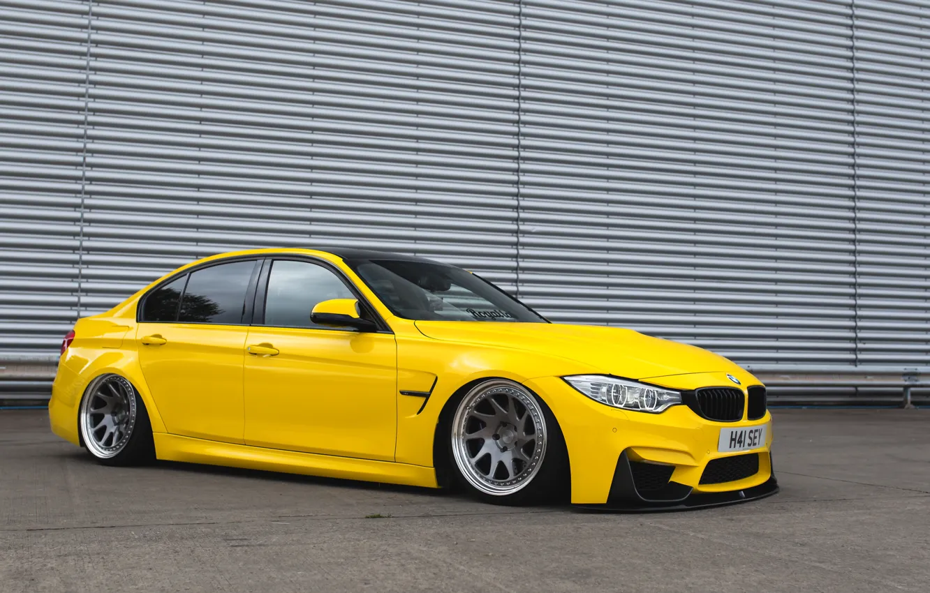 Photo wallpaper machine, auto, yellow, color, BMW, car, sedan, bmw m3