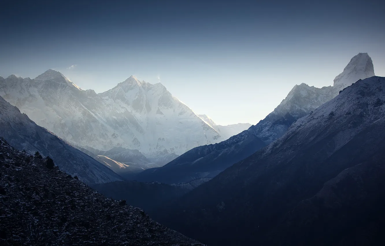 Photo wallpaper mountains, The Himalayas, Lhotse, Ama Dablam, Nuptse, Peak 38