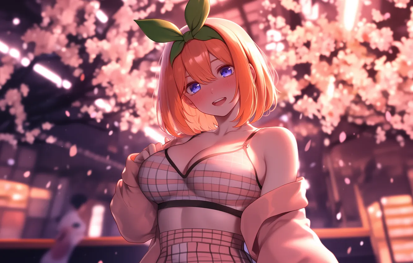 Photo wallpaper linen, anime, art, wallpaper, red hair, The Quintessential Quintuplets, Go-Toubun no Hanayome, Five brides