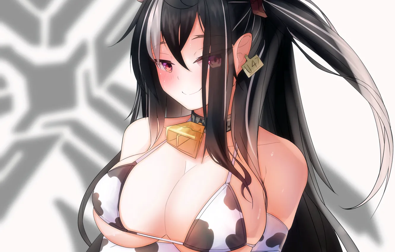 Photo wallpaper girl, sexy, cleavage, long hair, boobs, anime, beautiful, pretty