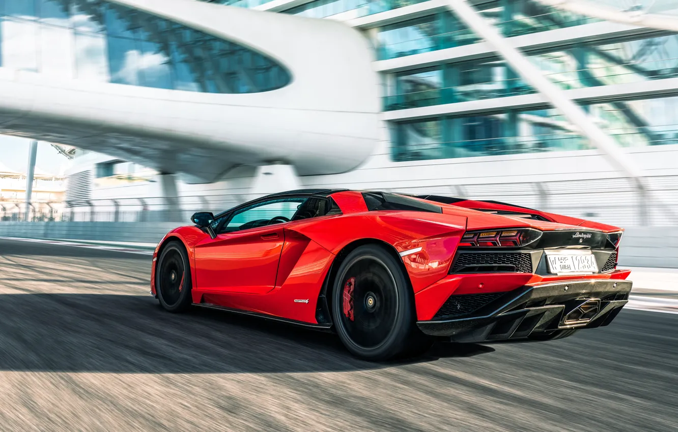 Photo wallpaper Roadster, speed, Lamborghini, supercar, Aventador, Aventador S, 2019