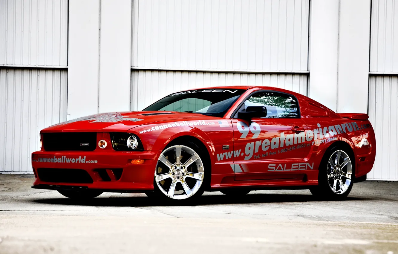 Photo wallpaper red, race, Mustang