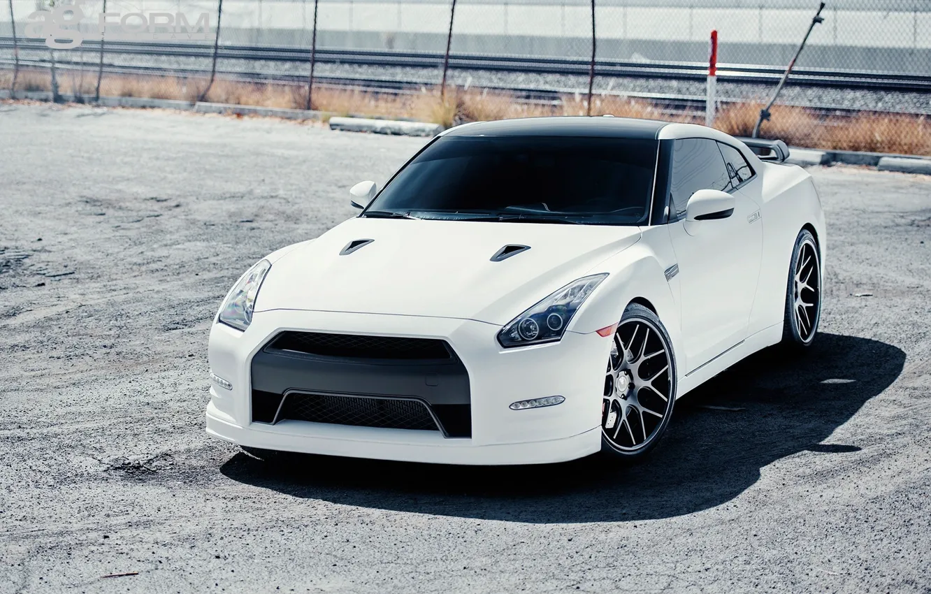 Photo wallpaper GTR, Japan, Nissan, white, Front, tuning, Racing, speed