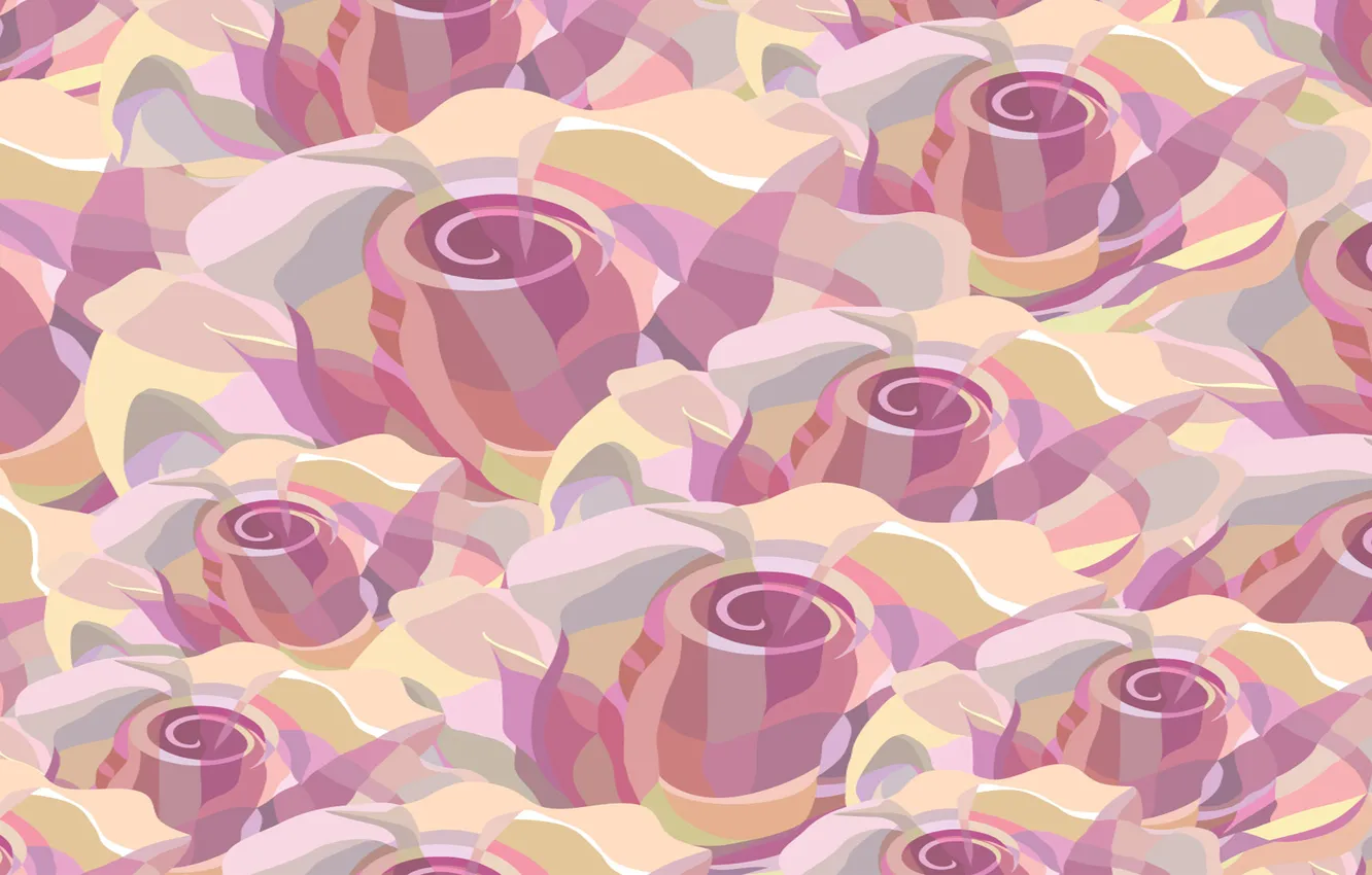 Photo wallpaper flowers, roses, pink