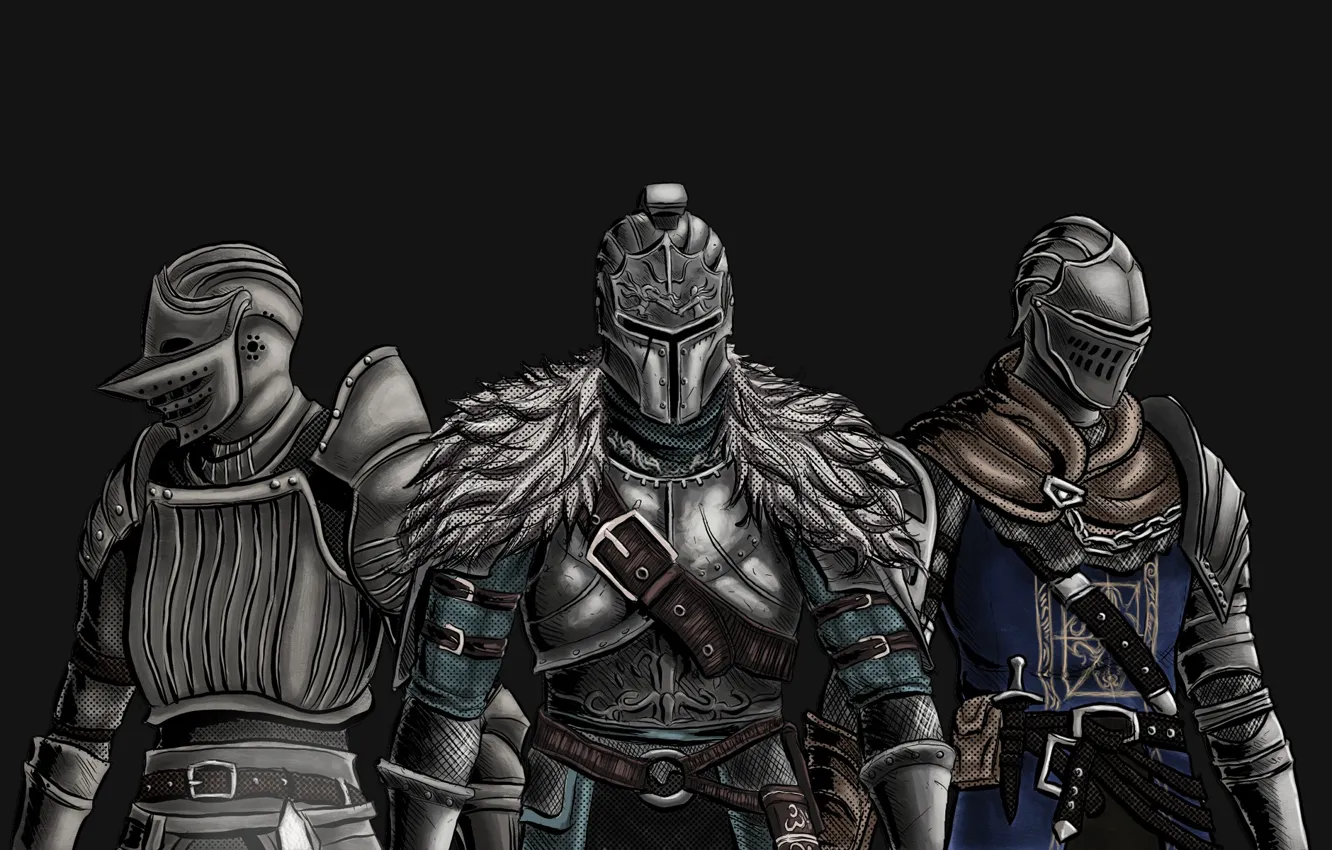 Photo wallpaper Dark souls, Demon souls, Dark souls II, Elite Knight Armor, Faraam armor, Fluted Armor