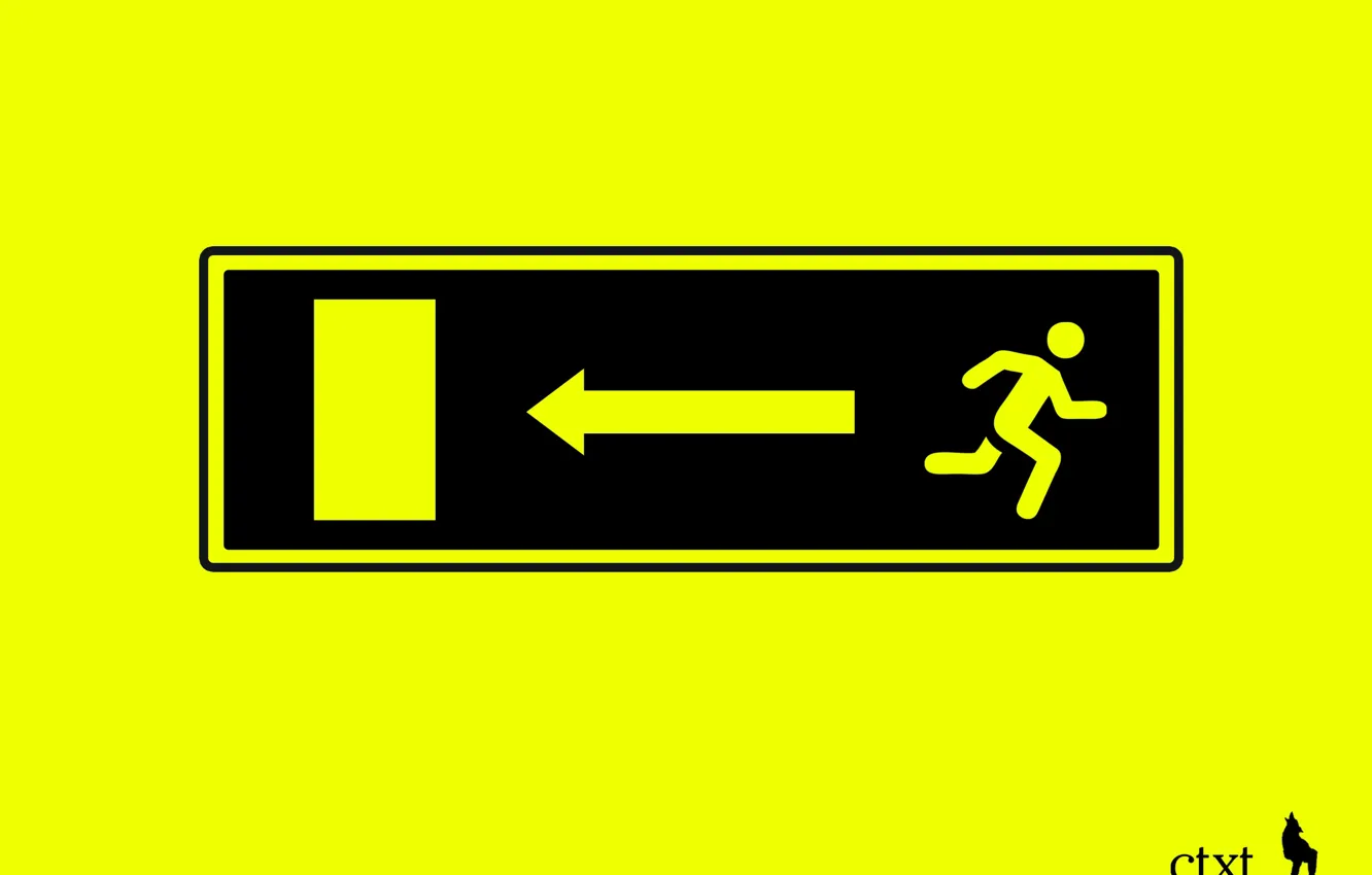 Photo wallpaper black, yellow, exit