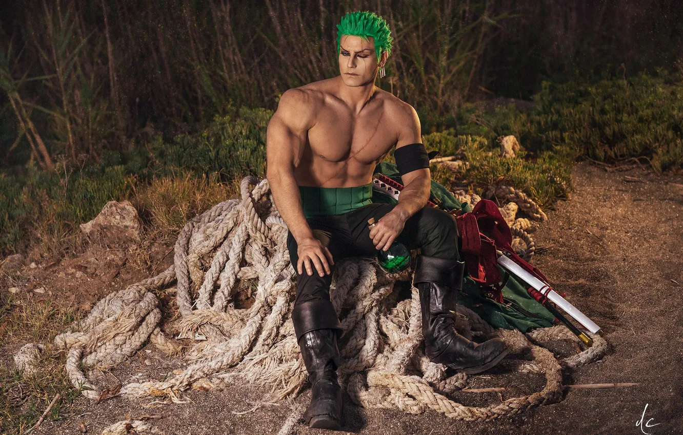 Photo wallpaper anime, guy, sitting, One Piece, characters