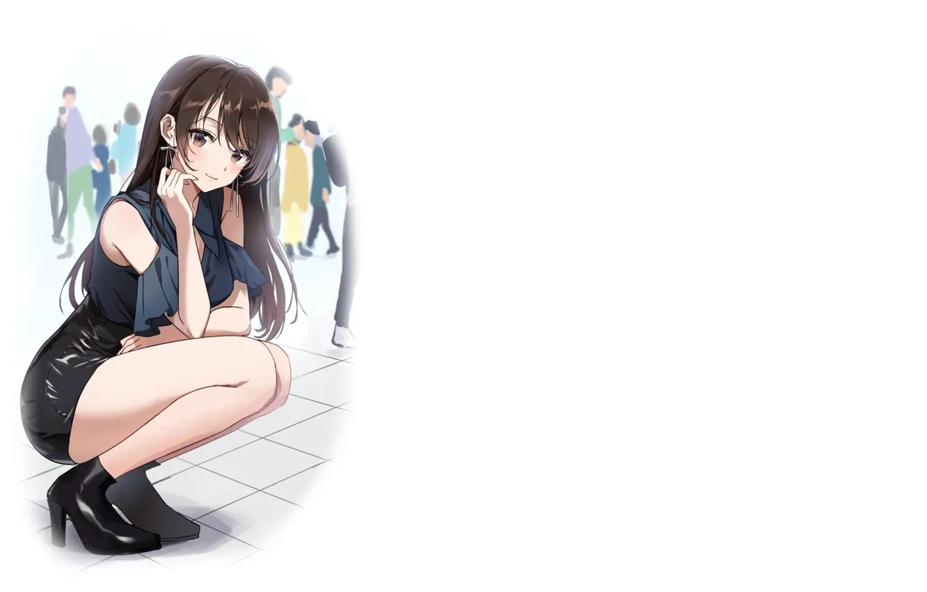Photo wallpaper girl, hot, sexy, dress, anime, pretty, babe, girlfriend