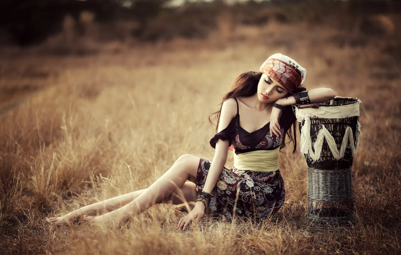 Photo wallpaper summer, girl, Asian