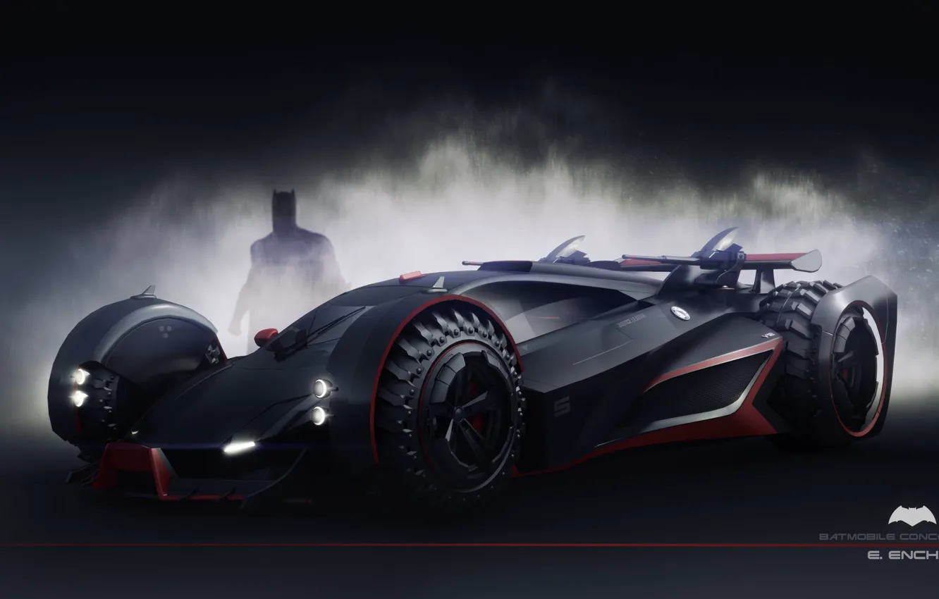 Photo wallpaper silhouette, car, batmobile concept