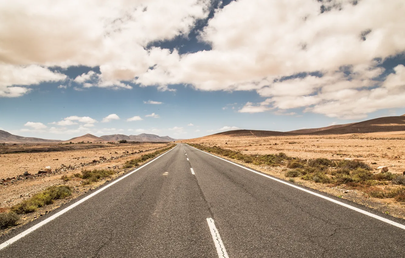 Photo wallpaper road, perspective, plain