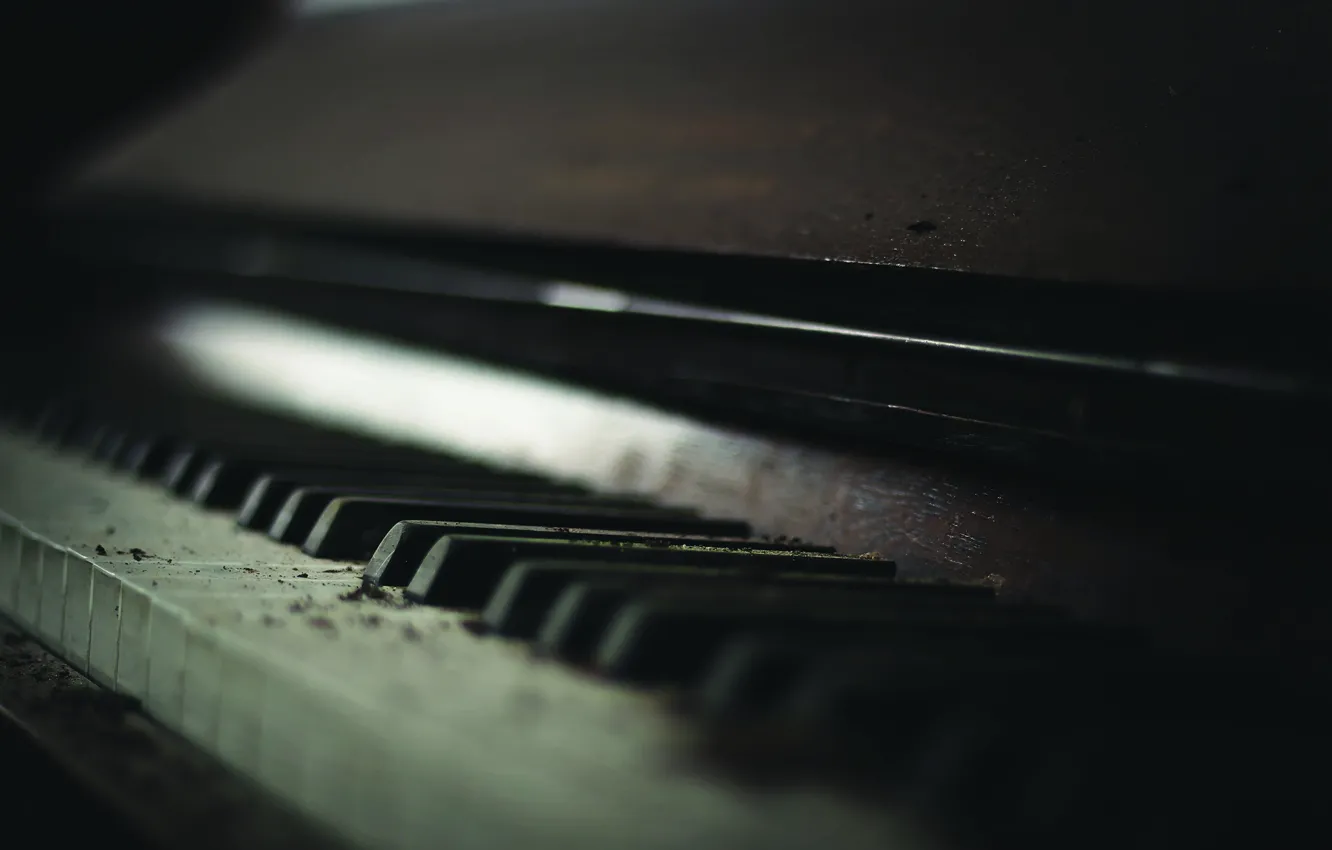 Photo wallpaper keys, piano, T H I R T E E N