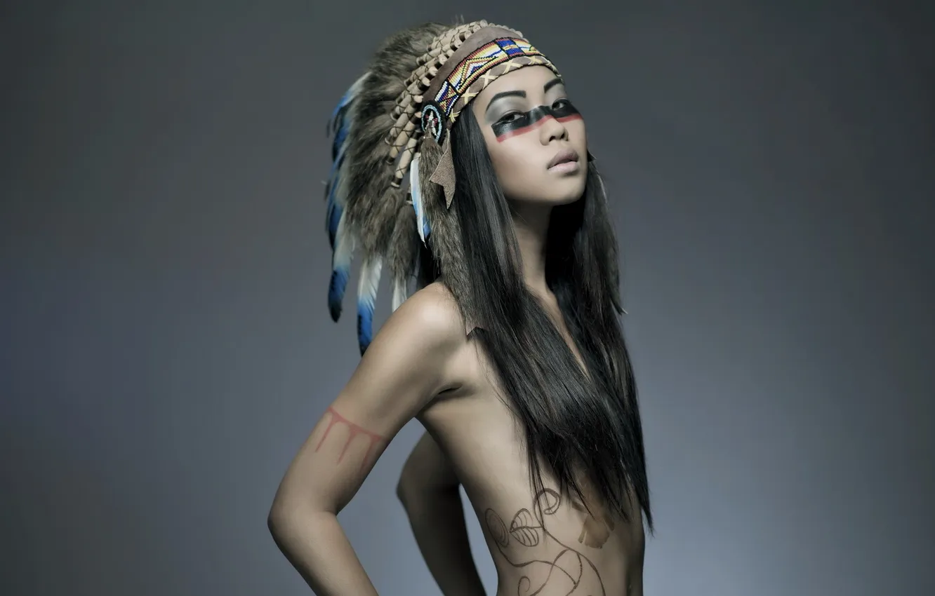 Photo wallpaper girl, background, makeup